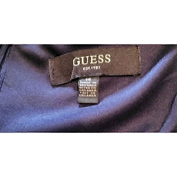 Guess Dress Women’s Floral Maxi Off Shoulder Navy Blue Empire Waist NEW Size 14 - Picture 4 of 4